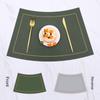 Fan Shaped Round Table Dining Mat, Leather PU Table Mat, Waterproof and Heat-insulating Mat, Hotel Western Dual Color Tableware Mat