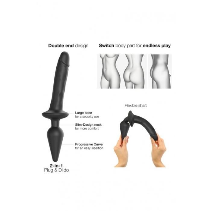Sextoy 2 en 1 - Hybrid - Switch Plug-In Realistic XXL - Gode réaliste - Plug anal - Double pénétration