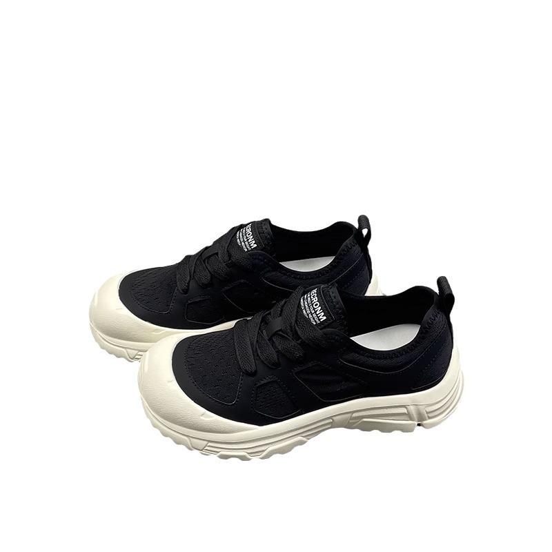 Mesh Casual Shoes Women's Summer New Round Head Thick Sole Light and Breathable Fashion Versatile Sports Shoes