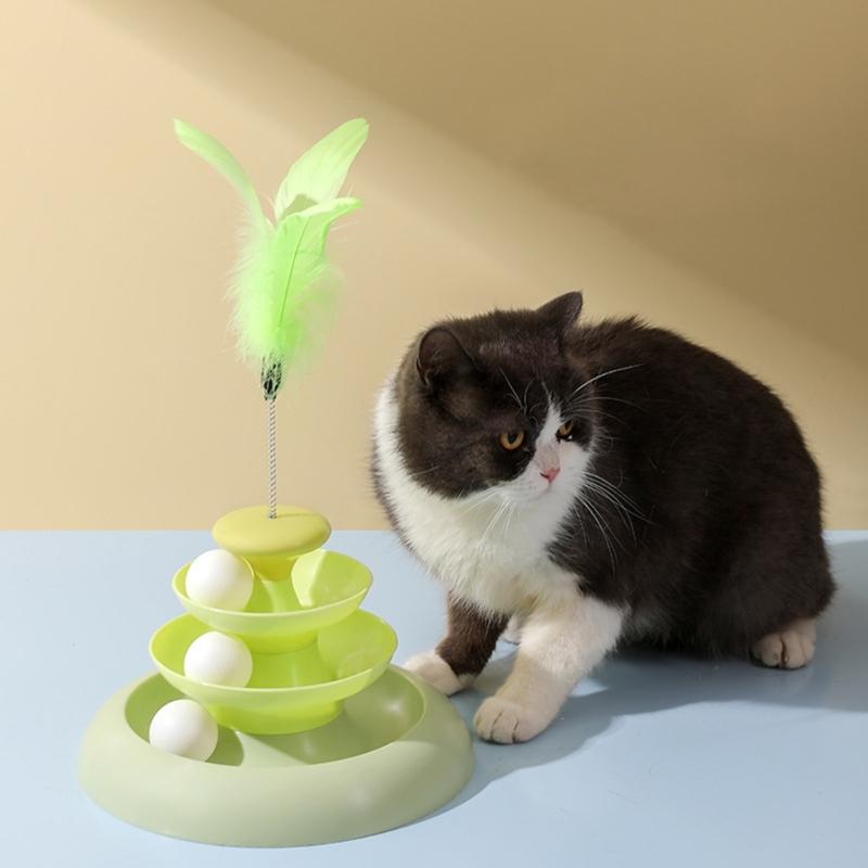 Cats Feather Toy Roll Track Cats Tower Toy Interaction Cats Toy Indoor Toy Boredom Cats Stress Toy