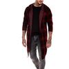 Men Splicing Hooded Solid Trench Coat Jacket Cardigan Long Sleeve Outwear Blouse
