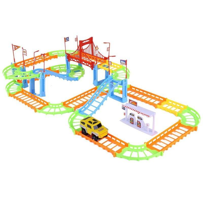 Variety Assembled City Rail Car Electric Track Car Double Layer Toys Children's Track Train