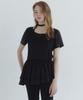 MICANE Elira Shorts Sleeve Tiered Blouse-Tie Set