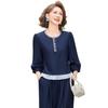 Mid-Aged Women's Summer Fashion Two-Piece Outfit