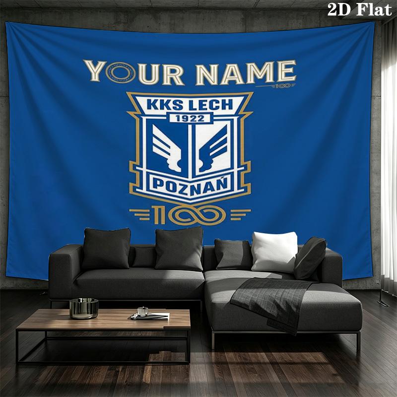 Lech Poznan Wapen Custom Naam Wandkleed Esthetische Muurhanger Bedrukte Stof Deken Decoratieve Wandkleden Voor Slaapkamer Woonkamer Huisdecoratie