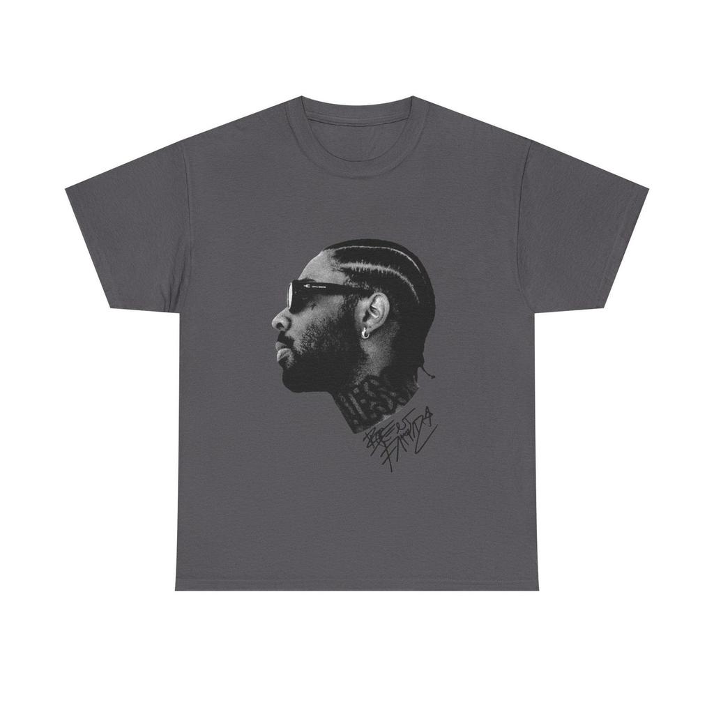 Charcoal Black and white Brent Faiyas Graphic Tee | RnB concert T-shirt