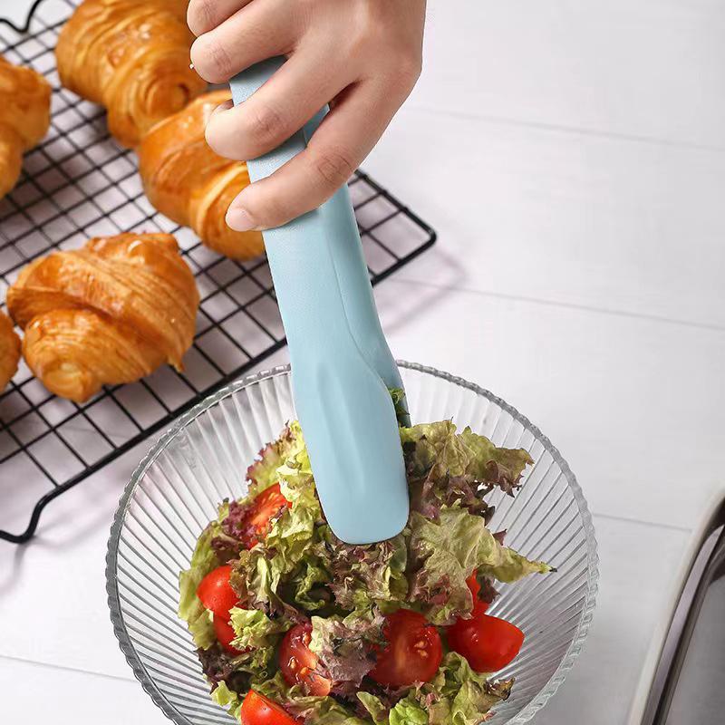 3pcs Plastics Food Tongs NonSlip Kitchen Utensil Cooking Clip Clamp Salad BBQ Serving Tool for Outdoor Picnics