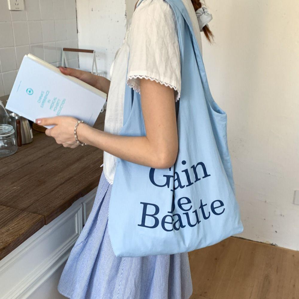 Korean Nylon Tote Bags Casual Commute Bag Ins Letter Shoulder Bag  Daily