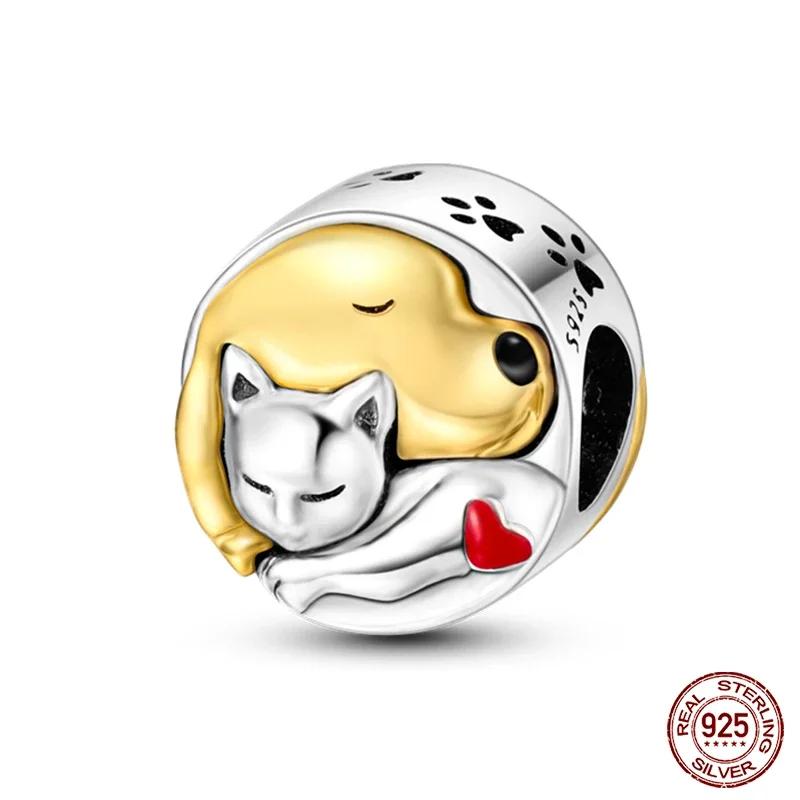 New Copper Romantic Heart Series Charms Beads Fit Original Bracelet Diy Mother'S Day Jewelry Gifts