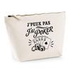 Toiletry Bag - PLANETEE - I Can't I Have Poker (minimalist) - Beige - 100% Cotton - 3 L, Metal Zip