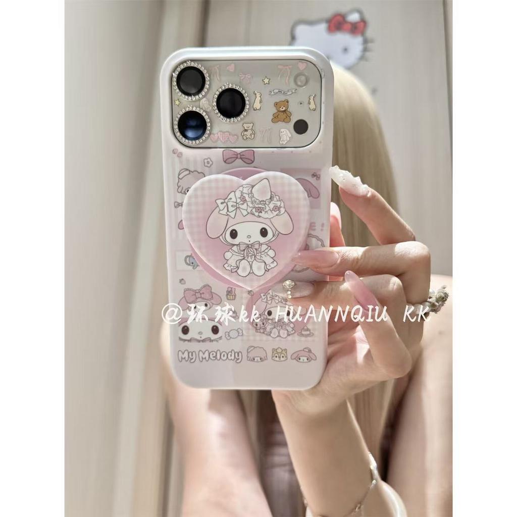 Full screen cartoon rabbit and girlfriend gradual change magnetic mobile phone case is suitable for Apple 17promax/16pro anti-drop case