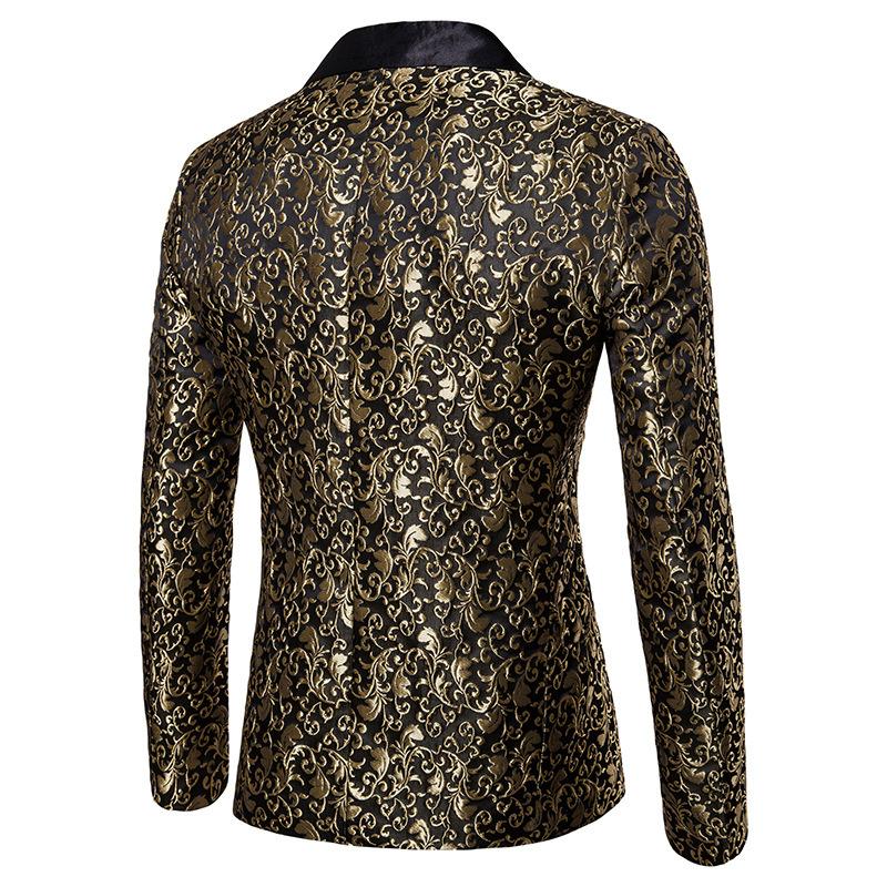 Men's Floral Party Dress Jacquard Fashion Design Suit Stylish Dinner Jacket Wedding Blazer Prom Tuxedo