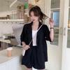 Korean-Style Women's Casual Summer Two-Piece Set: Trendy Loose Top & Shorts with Suit Jacket
