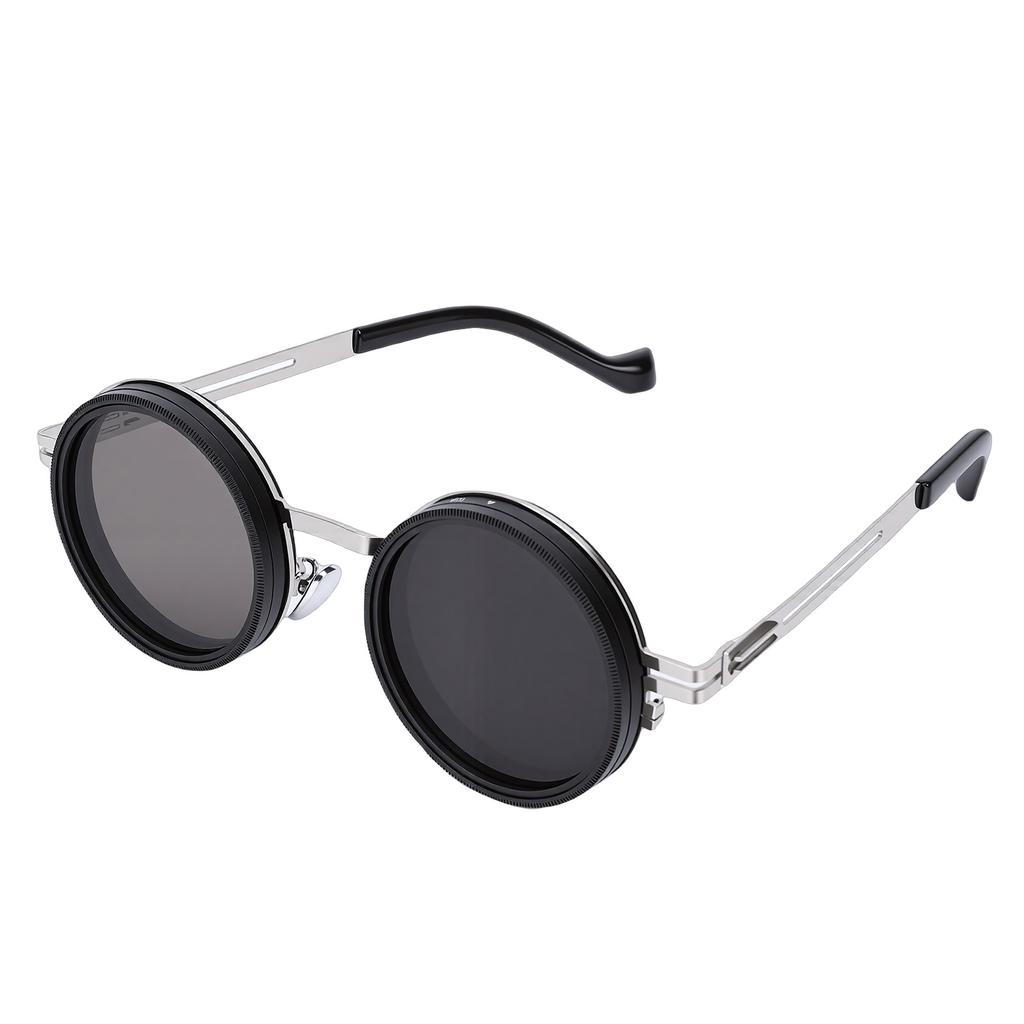  Tint Sunglasses Round Polarized Glasses with 49MM ND Filter Lenses for Outdoor Activities