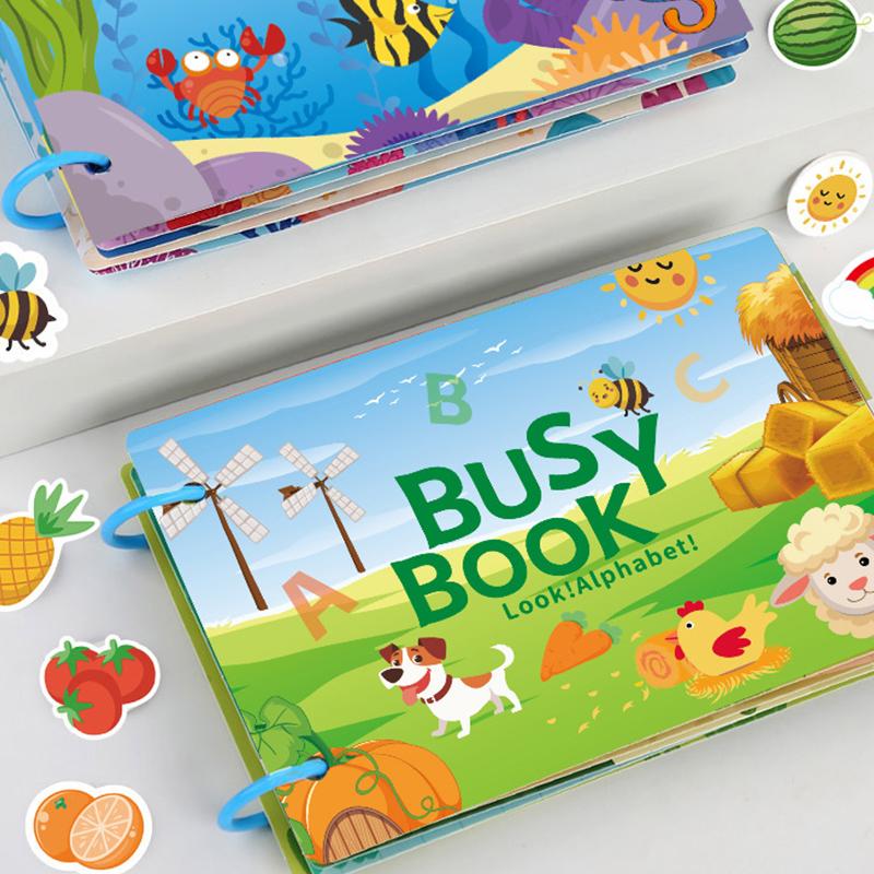 1 Set Puzzle Card Cartoon Busy DIY Quiet Books Number Letter Animal Recognition Reusable Cards Birthday Gift Party Souvenirs ZYF