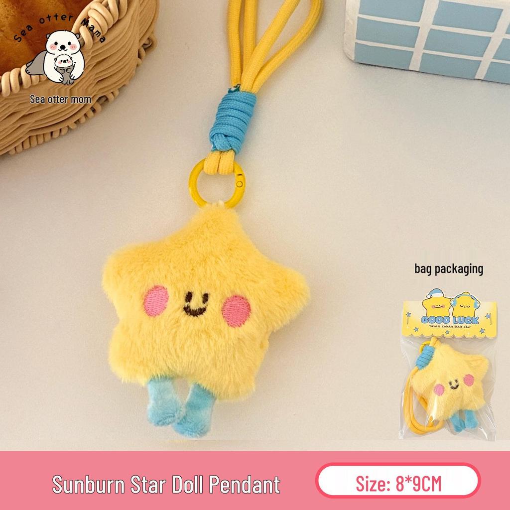 Stern Mond Plüschtier Schlüsselanhänger: Niedliches Rucksack-Ornament & Geschenk für Paare