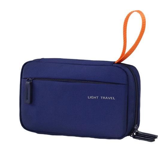

Водонепроникна дорожня косметичка для чоловіків і жінок, з широким відкриттям, об ємна, органайзер для косметики та макіяжу з ручкою для шампуню, кондиціонера, аксесуарів для макіяжу S темно-синього кольору