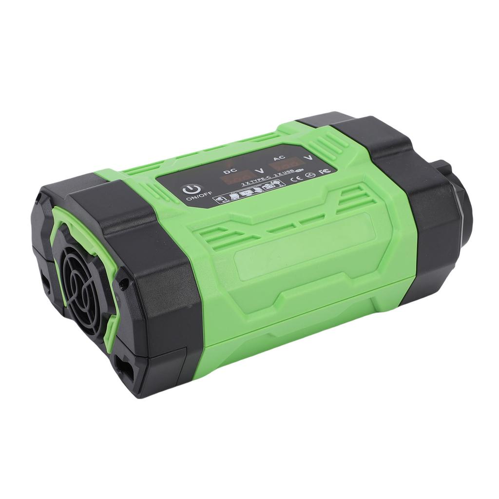 Vehicle Power Inverter 500W 12 to 220V 2 Prong Sockets USB and Type C Portable Power Converter