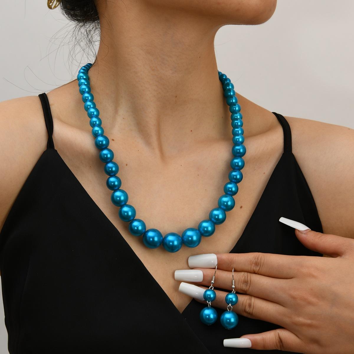 

Корейская версия Размер Искусственный жемчуг Ожерелье Ключица Цепочка Шея Цепочка Аксессуары Женская Ниша Дизайн Ключица Цепочка павлин голубой