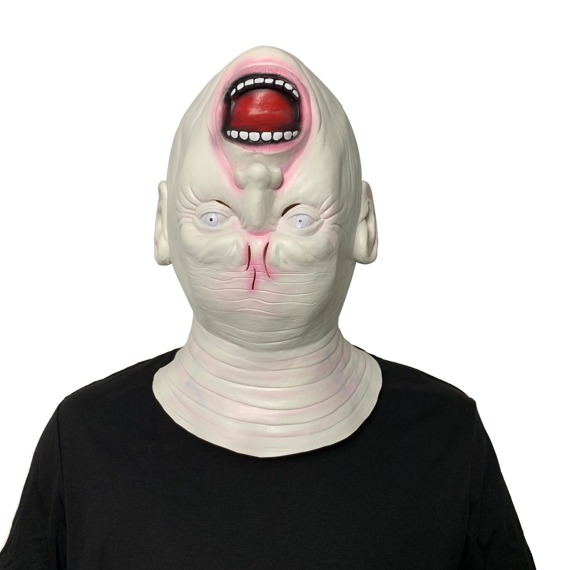 Halloween horror wig, bloodied face, faceless ghost, scary ghost face, haunted house, Halloween female ghost mask Idiot