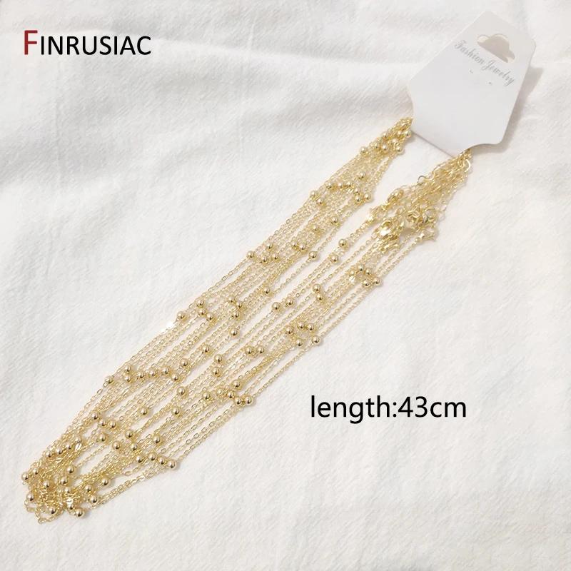 

Wholesale Real Gold Plated Brass 1.4mm thickness 50cm length Thin Chain for Necklace Making, DIY Jewelry Making Chain Supplies 1 piece