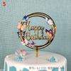 1pc Cake Decorations Happy Birthday Acrylic Cake Insert Toppers for Mitzvah Wedding Anniversary Cake Decor