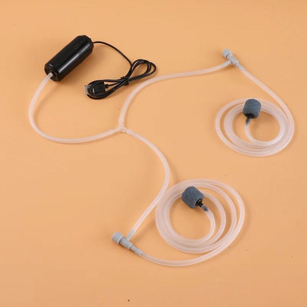 Ultra Quiet Aquatic Terrarium Filter Double Hose Small Oxygen Pump Oxygen Aerator  Aquarium