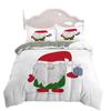 Santa pattern duvet set Christmas theme bedding three-piece set Christmas bedroom decoration