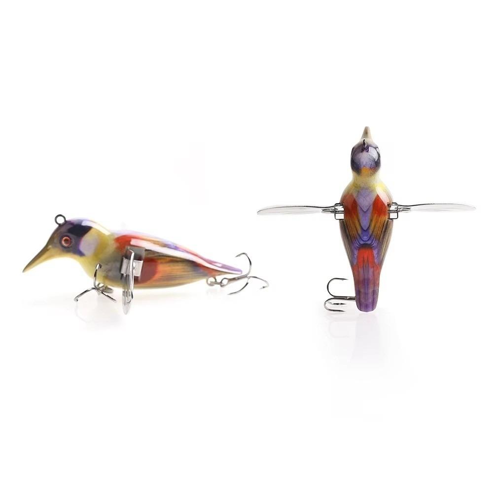 Leurres de pêche de surface 80 mm 12 g Ailettes Métalliques Simulation d'Oiseaux Flottants Conception Artificielle