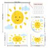 Sun Decorative Shower Curtain Bathroom Set - Machine Washable, With 12 Hooks, Including Toilet Seat Cover And Bathtub Mat