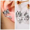 New Trendy Fox Shape Clip Earrings For Women Antique Silver Color Ear Cuff Girl Statement Jewelry