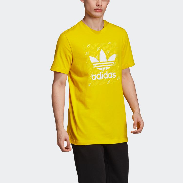 adidas Originals Trefoil Crew Neck Short Sleeve T-Shirt Men Tops Yellow ED7045