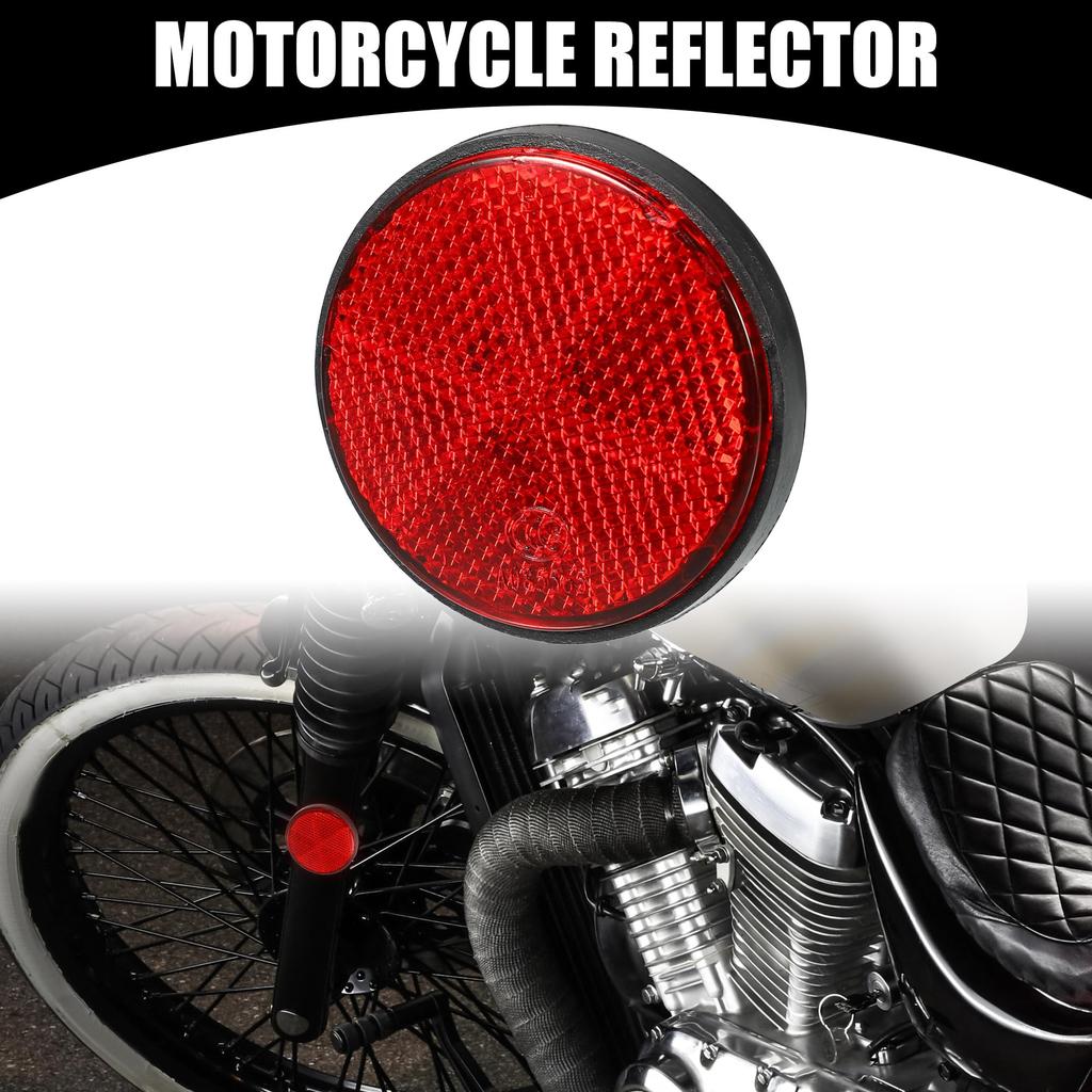 Partuto Set of 6 2.20"x0.31" Universal Reflectors - Round Motorcycle Safety Reflectors for Improved