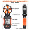  Portable Digital Anemometer, BT-5877 Orange Wind Foliage, Speed Detection Range Mph 1~65, For Meteorological Monitoring