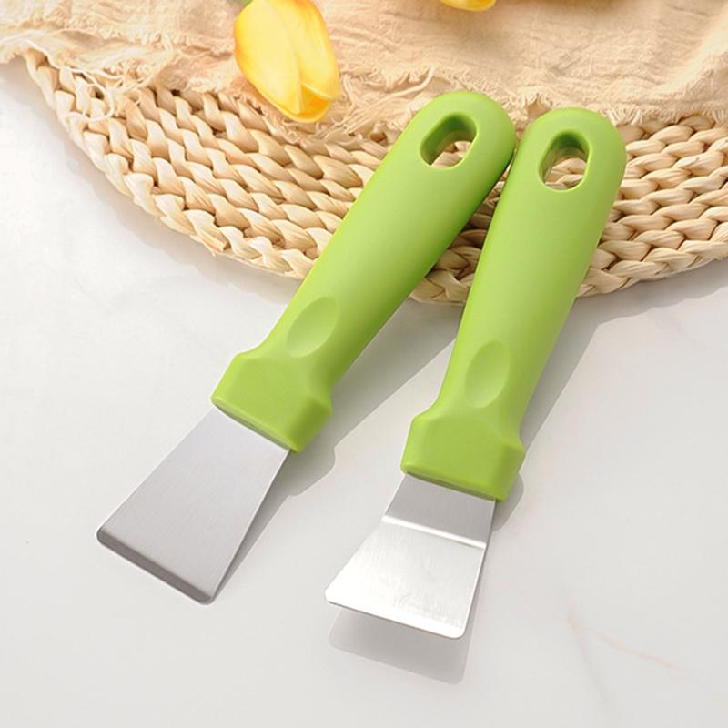 1Pc Multifunction Squeegees Small Scraper Shovel Oil Cleaning Tool Stainless Steel Blade Grill Slant Edge Scraper Fridge Ice Scraper