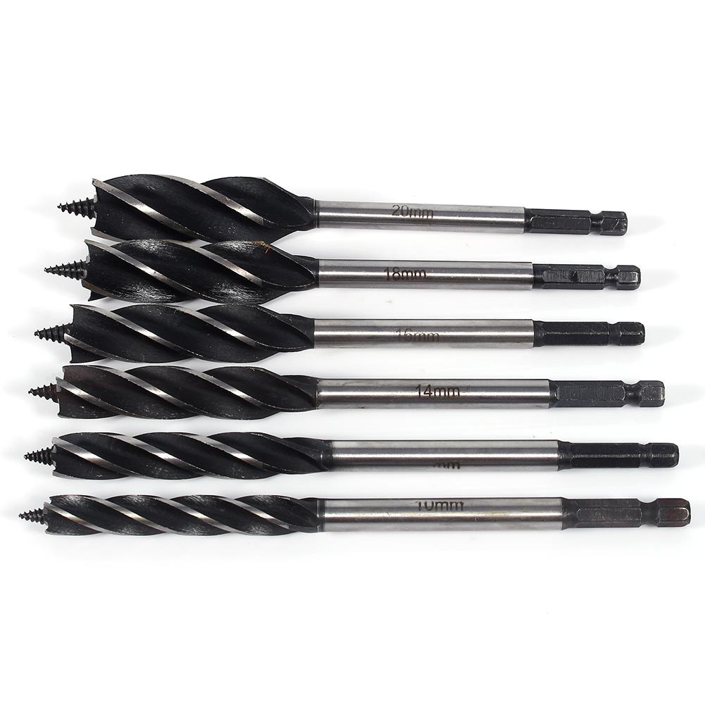 High Carbon Steel 4 Cutters Wood Fast Cut Auger Drill Bit Carpenter Tool 165mm