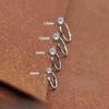 Zircon C-shaped Stud Earrings - Small and Delicate Earrings for The Earlobe, Small Ear Loop, Exquisite Ear Bone Stud.