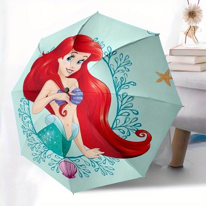 Mermaid,Ariel Automatic Opening and Closing Umbrella - 8-rib Reinforced Folding Design, Lightweight and Portable, Suitable for Daily Busines