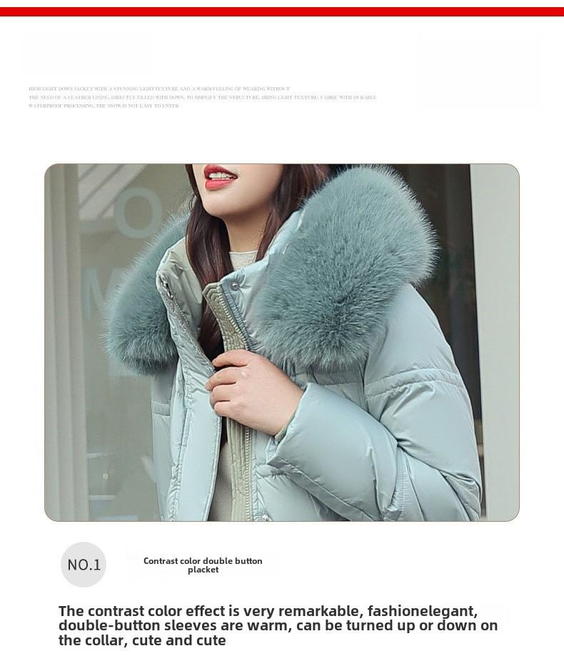 Korean Style Long Winter Cotton Coat with Large Fur Collar for Women – Thick, Loose, Over-Knee Design, Plus Sizes Available.