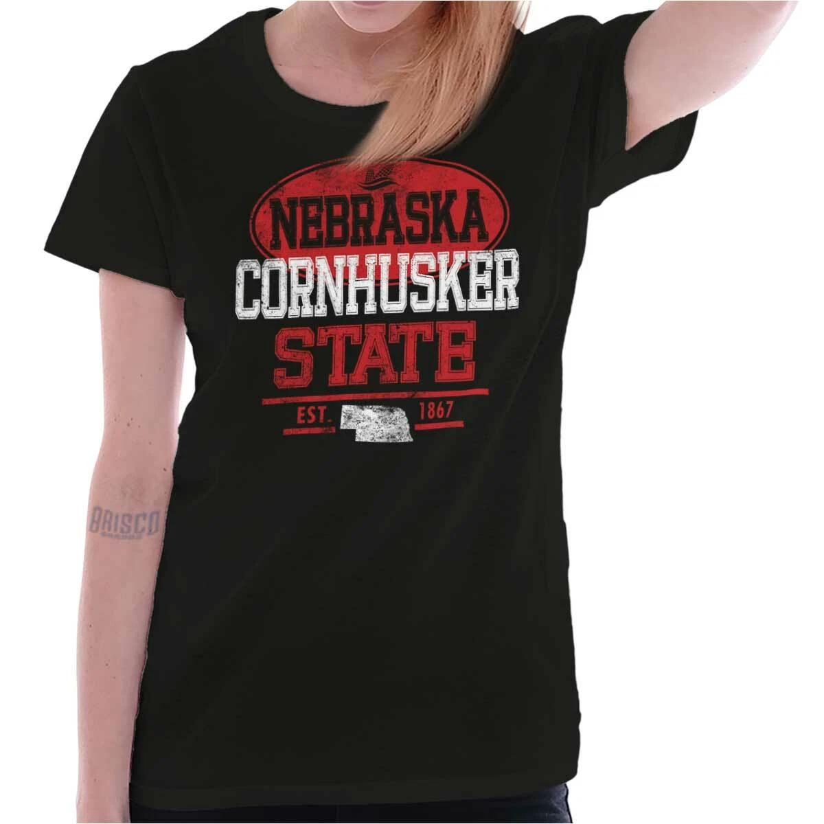 Nebraska Cornhusker State Souvenir NE Gift Womens Top Junior Graphic Tee S