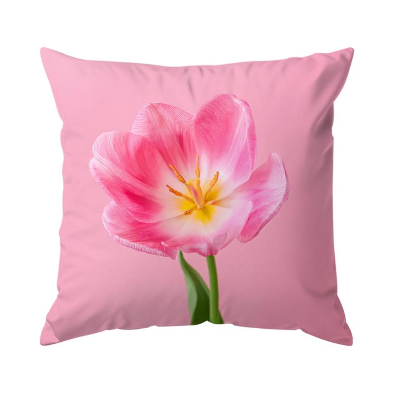 Dreamy Pink Flower Illustration Throw Pillowcase Pillow Case Girl Heart Sofa Bedside Pillow Cover Home Room Decor