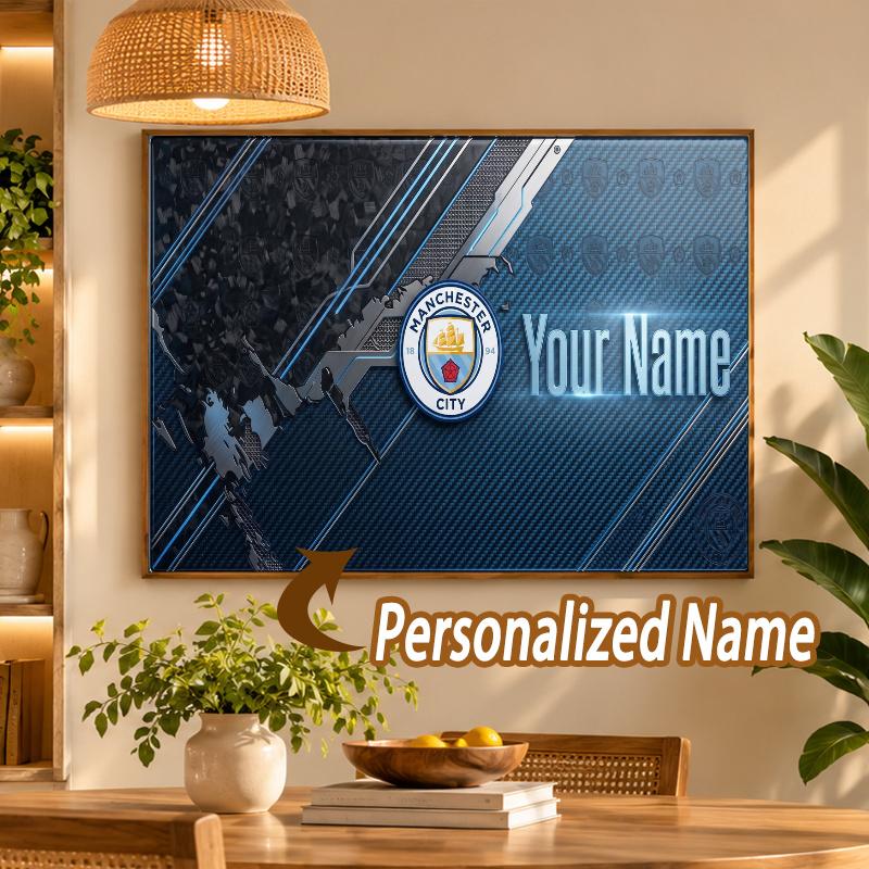 Custom Name Manchester City 5D Diamond Painting Personalized Full Drill Diamond Art Kit Gift