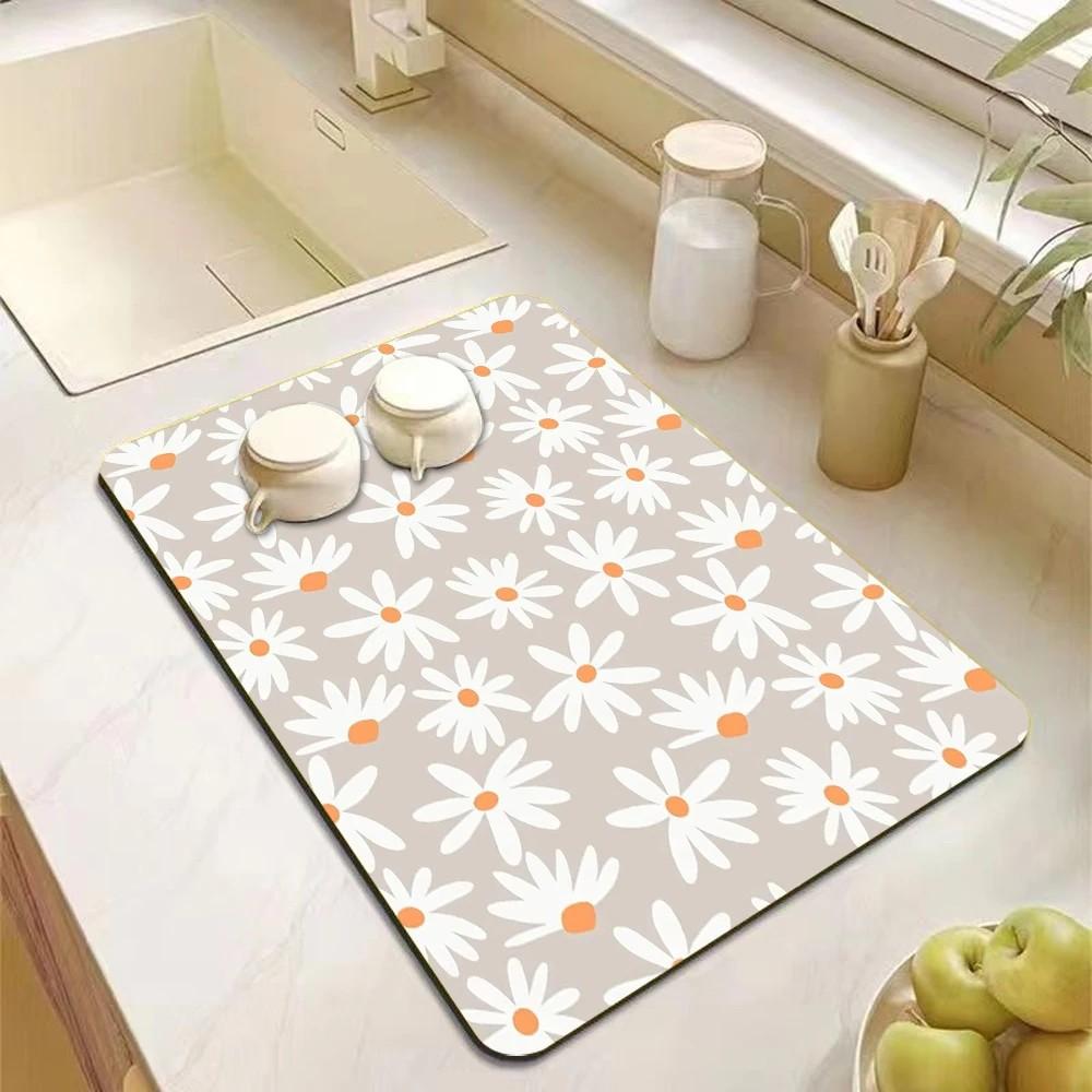 VIKAMA Dopamine Kitchen Accessories | Absorbent Kitchen Utensil Drain Mat | Coffee Maker Utensil Drain Mat | Utensil Mat