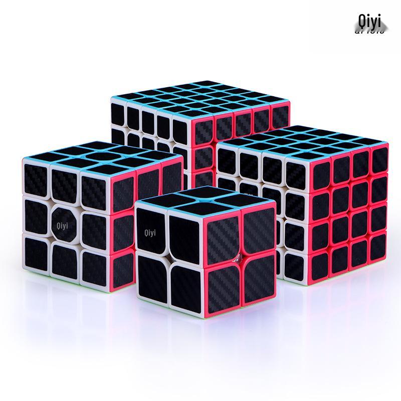 Qiyi Carbon Fiber Magic Cube Set 2x2 to 5x5 & Maple Leaf Pyramid Puzzle