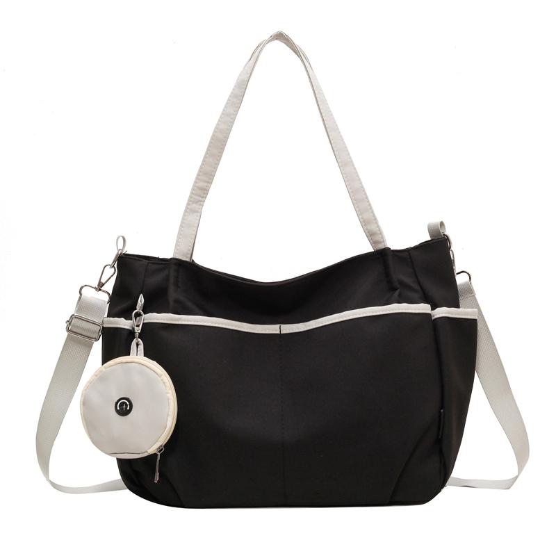 

Шкільний ранець Полотняна сумка Сумка через плече Велика сумка Портативна студентська полотняна сумка Студентський клас чорний