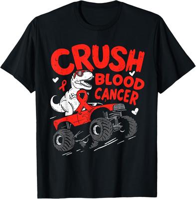Crush Blood Cancer Awareness Dino T Rex Ribbon Unisex Tshirt