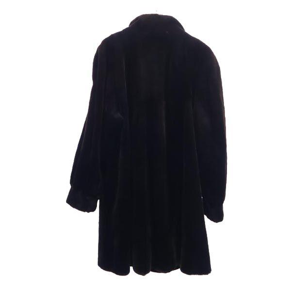 SAGA MINK Real Fur Coat Dark Brown Fur Women Used