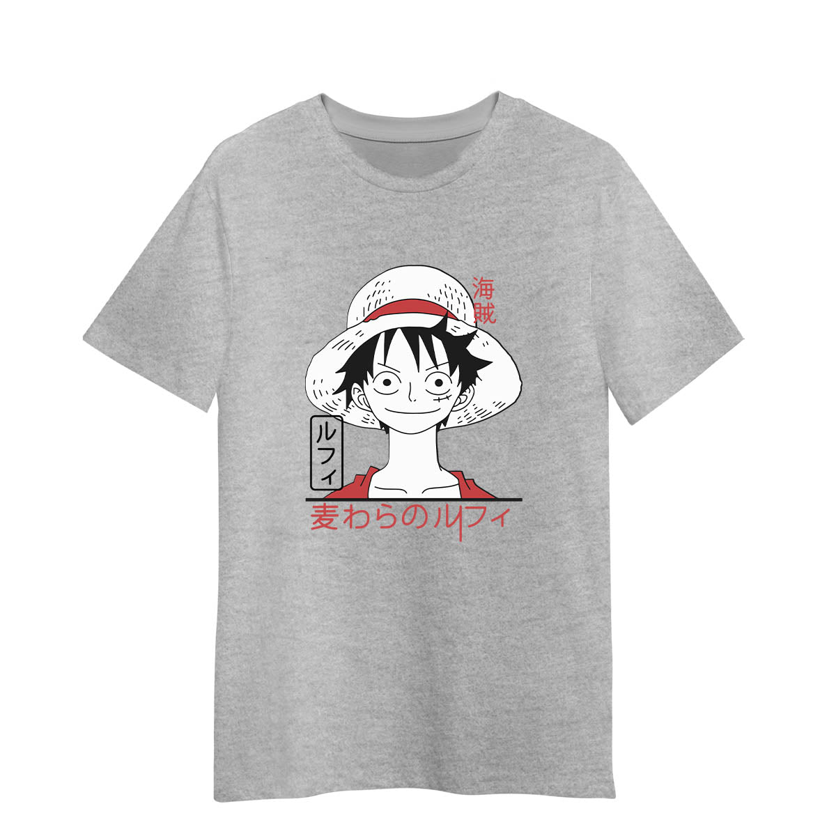 Футболка для взрослых унисекс с изображением Манки Д. Луффи из аниме One Piece S серый
