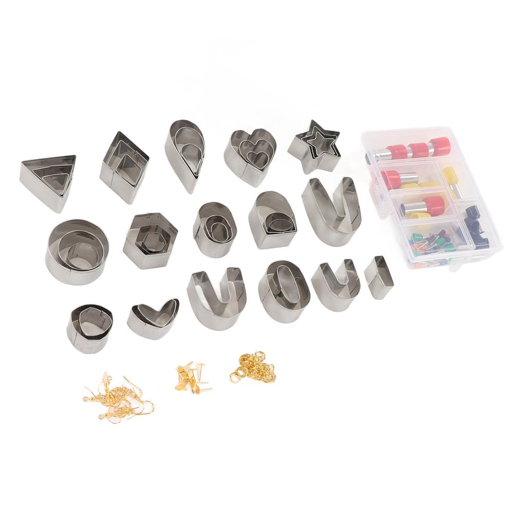 Polymer Clay Cutters Set 126 Pcs Clay Cutters Earring Hook Ear Studs Polymer Clay Earring Kit for DIY Jewelry Making