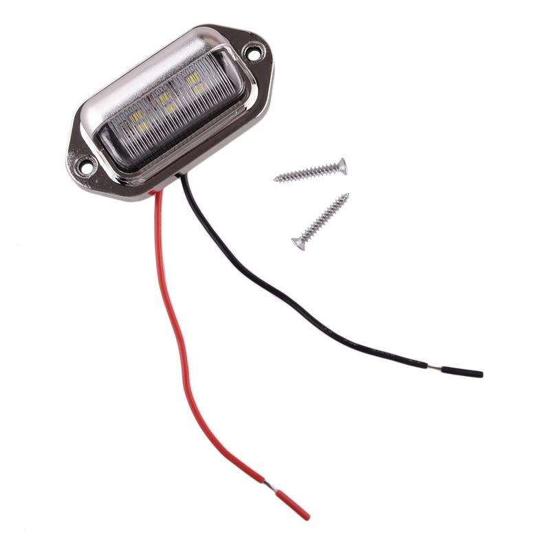 4Pcs Waterproof LED Deck Courtesy Stern Transom License Number Plate Light For Car Marine Boat Trailer Motorcycle Truck 12V-24V